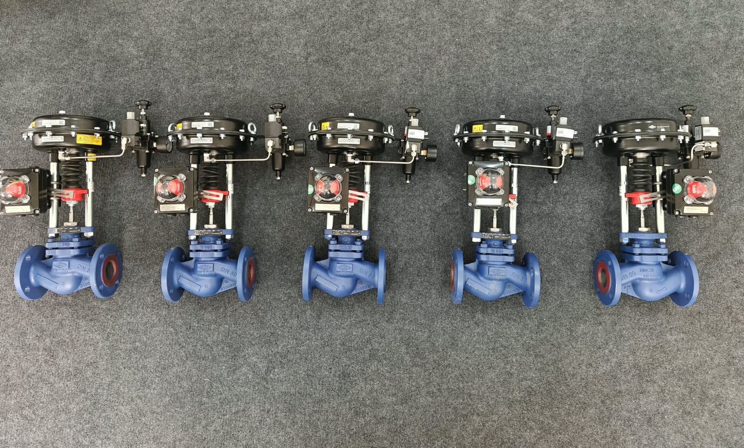 A batch of ARI-STEVI Smart pneumatic control valve assemblies at VALVER's Pune facility